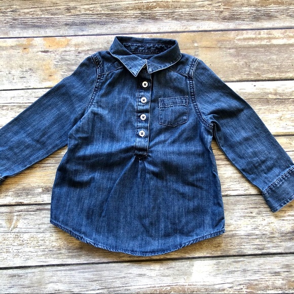 Cat & Jack Other - CAT & JACK Jean Collared Shirt Size 2T